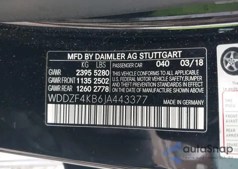 2018 Mercedes-Benz E 300 4Matic из США, поврежденный, VIN WDDZF4KB6JA443377